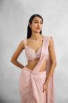 Powder Pink Satin Drape Saree