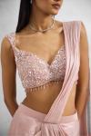 Powder Pink Satin Drape Saree