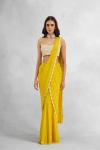 Canary Yellow Net Drape Saree