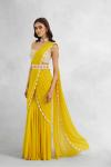 Canary Yellow Net Drape Saree