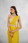 Canary Yellow Net Drape Saree