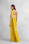 Canary Yellow Net Drape Saree