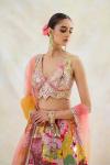 Multicolor Silk Lehenga Set