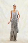 Textured Grey Drape Saree