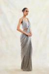 Textured Grey Drape Saree