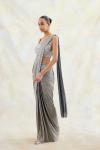 Textured Grey Drape Saree