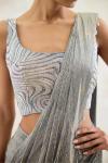 Textured Grey Drape Saree