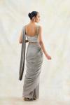 Textured Grey Drape Saree