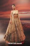 Gold Gilded Net Lehenga