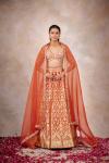 Burnt Orange Banarasi Silk Lehenga