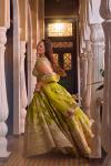 Lime Green Resham Silk Lehenga 