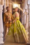 Lime Green Resham Silk Lehenga 