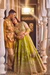 Lime Green Resham Silk Lehenga 