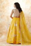 Mustard Yellow Organza Lehenga