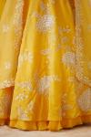 Mustard Yellow Organza Lehenga