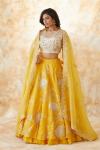 Mustard Yellow Organza Lehenga