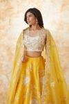 Mustard Yellow Organza Lehenga