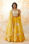 Mustard Yellow Organza Lehenga