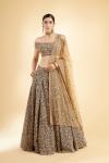 Navy Blue Silk Lehenga