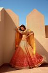 Peach Pink Organza Lehenga