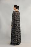 Black Printed Sequin Cape Suit