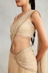 Beige Georgette Drape Saree