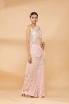 Ice Pink Embroidered Saree