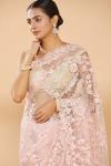 Ice Pink Embroidered Saree