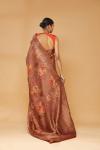 Rust Embroidered Saree