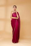 Magenta ombre Embroidered Saree