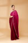 Magenta ombre Embroidered Saree