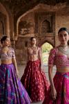 Deep Red Silk Bandhani Lehenga