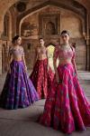 Deep Red Silk Bandhani Lehenga