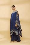 Navy Blue Digital Print Kaftan