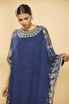 Navy Blue Digital Print Kaftan