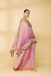 Pink Ombre Digital Print Cape Suit