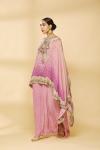 Pink Ombre Digital Print Cape Suit