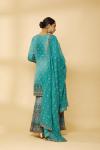 Peacock Green Ombre Embroidered Garara Suit