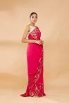 Ruby Pink Embroidered Saree