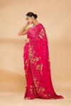 Ruby Pink Embroidered Saree