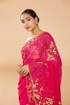 Ruby Pink Embroidered Saree