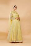 Lemon Yellow Embroidered Anarkali