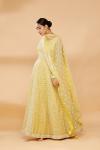 Lemon Yellow Embroidered Anarkali