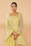 Lemon Yellow Embroidered Anarkali