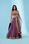 Wineberry Bandhani Lehenga