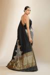 Grey Black Banarasi Silk Saree