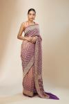 Purple Ombr Bandhej Saree