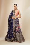 Royal Blue Raw Silk Lehenga Set