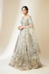 Dusty Grey Net Lehenga Set