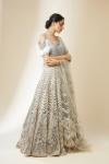 Dusty Grey Net Lehenga Set